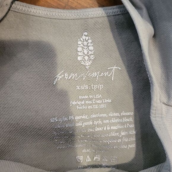 Free People V-Neck Tank With Ruched Straps Green XS/S - Picture 3 of 4